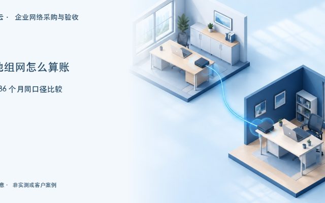 两处办公室连接的概念示意，配有12与36个月成本比较标题