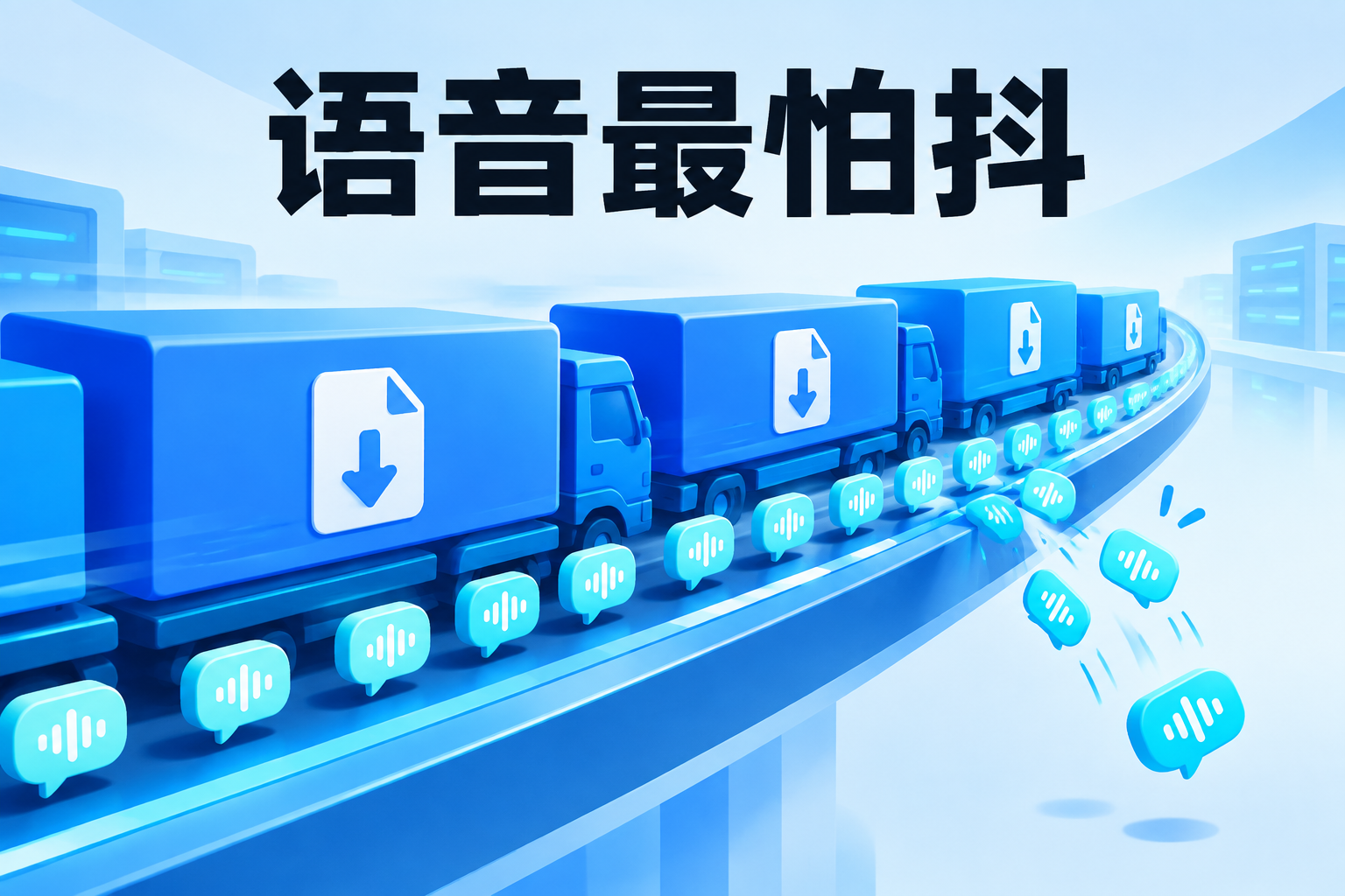 大体积下载流量挤占链路导致语音数据包掉落的示意图