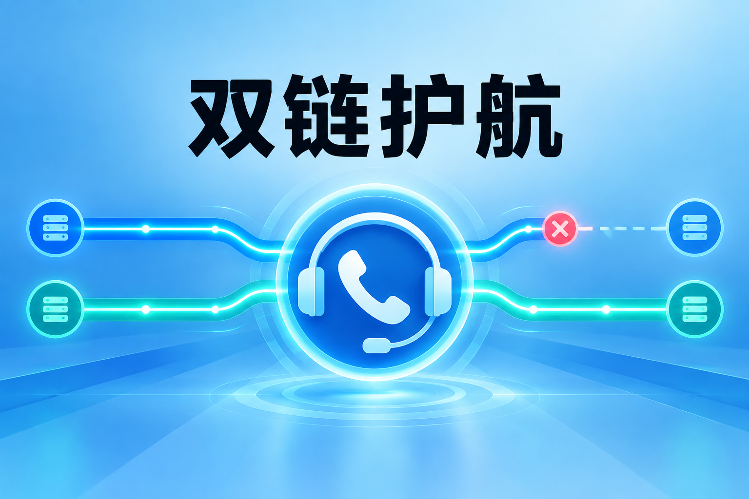 双链路冗余保障语音通话的示意图