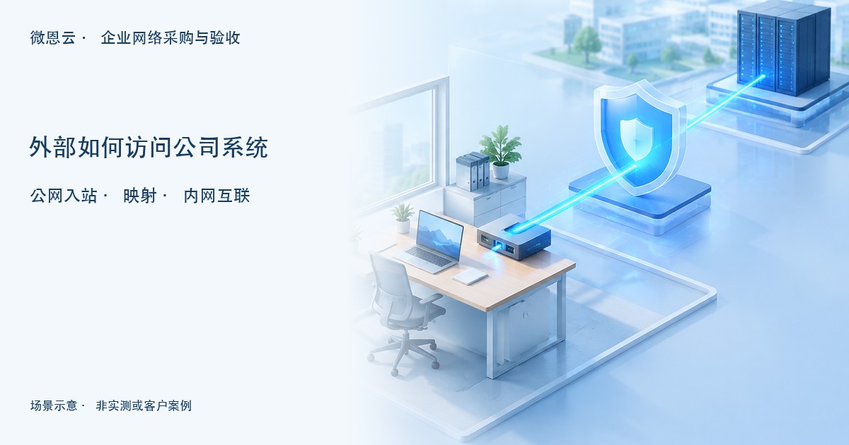 外部终端与公司系统间的受控访问概念示意,非实际交付拓扑