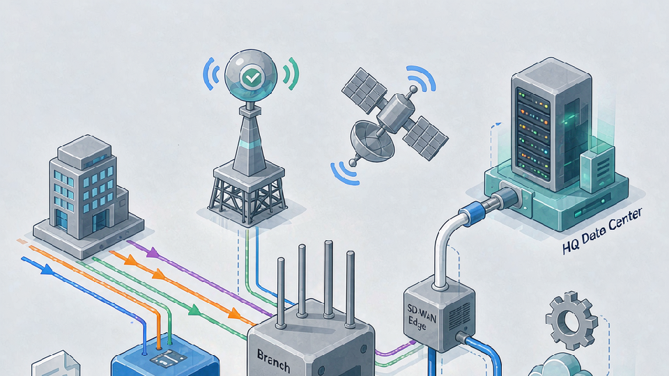 分支 SD-WAN Edge 通过多条 WAN 路径连接总部、数据中心和云资源