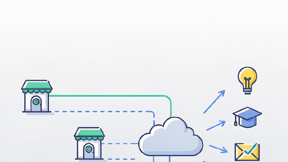 多个企业分支通过统一 SD-WAN 平台连接云应用和业务系统