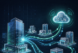 SD-WAN 连接总部、分支机构与云应用的企业网络示意图