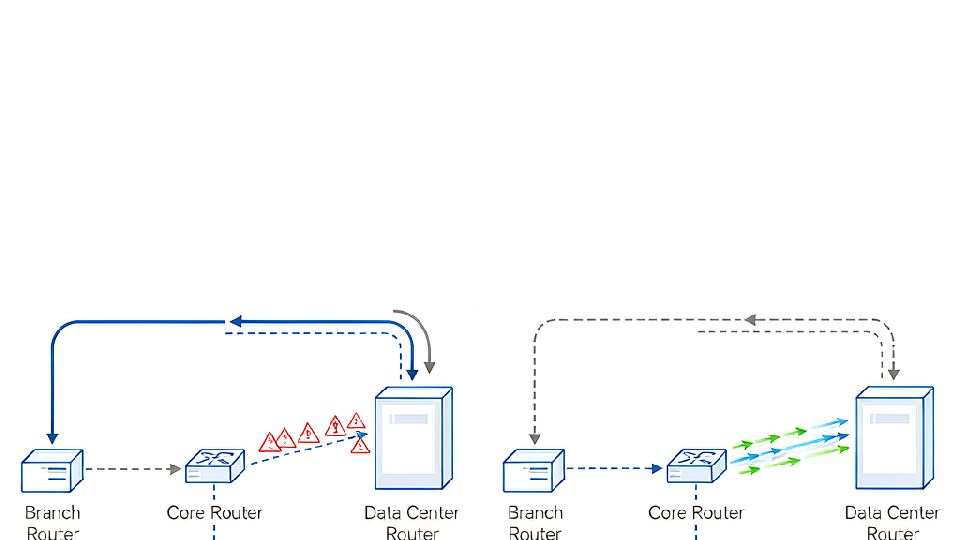 SD-WAN 主链路质量下降后将业务流量自动切换至健康备用路径